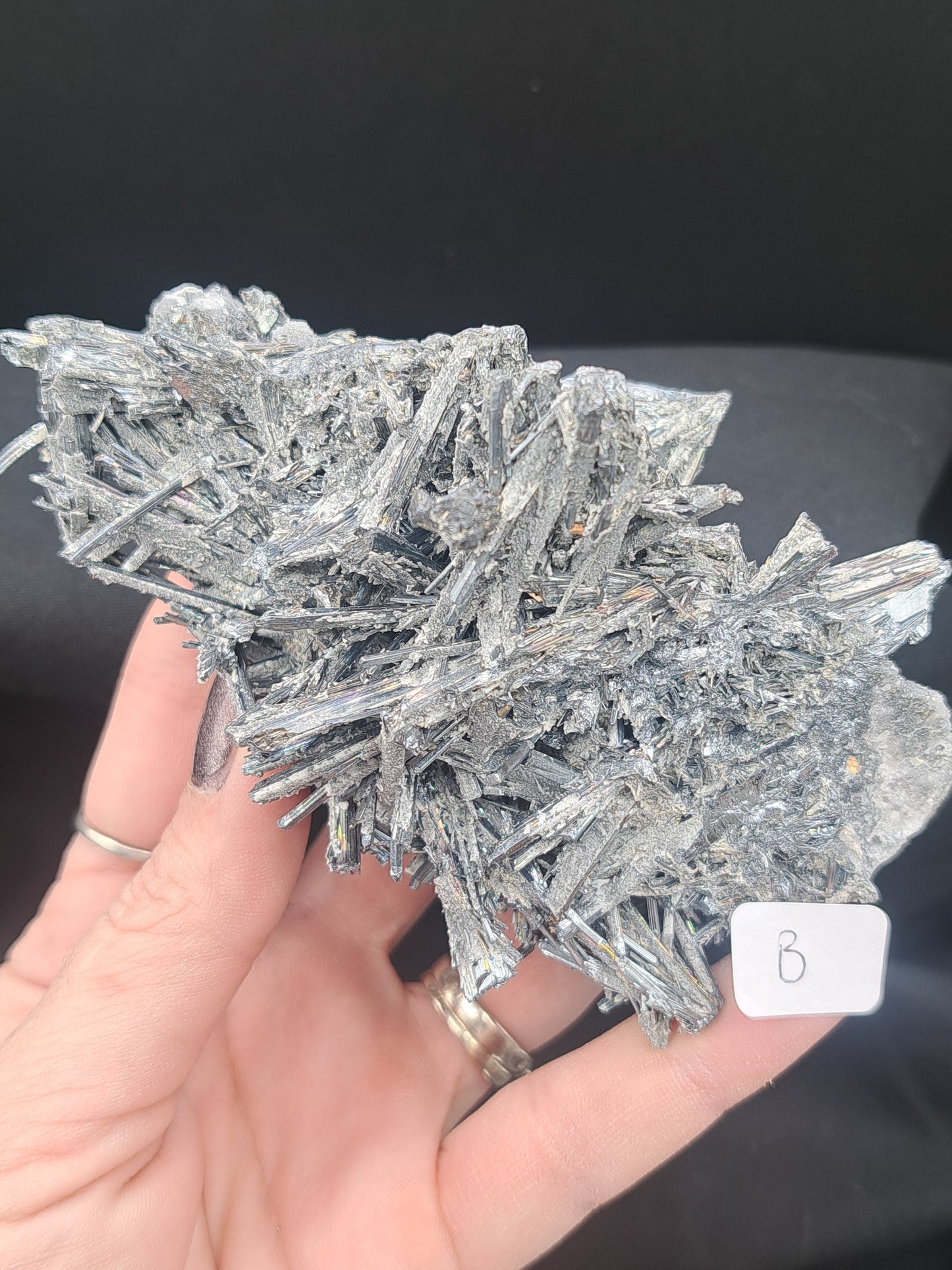 Stibnite On Drusy Chalcedony - You Choose